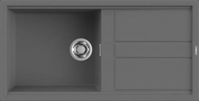 Elleci LKB48099 Lavello 1 vasca con gocciolatoio Reversibile Sopratop 100 x 51 cm finitura Keratek Dark Grey 99 Best 480