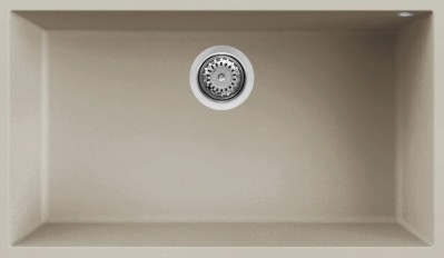 Elleci LKQ13095BSO Lavello da Incasso 1 Vasca Sottotop 76 x 44 cm finitura Keratek Champagne 95 Quadra 130 SOTTOTOP