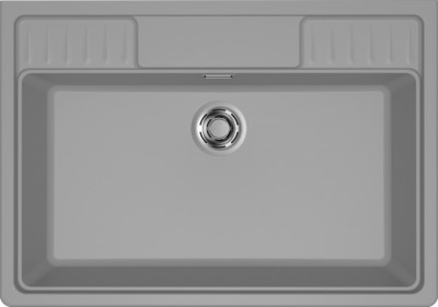 Elleci LKS90097 Lavello da Incasso in appoggio 1 vasca - Monovasca 900 x 635 mm finitura Keratek Light Grey 96 Spazio 900