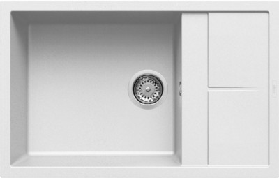 Elleci LKU31096 Lavello 1 vasca con gocciolatoio  Reversibile Sopratop 78 x 50 cm finitura Keratek White 96 Unico 310