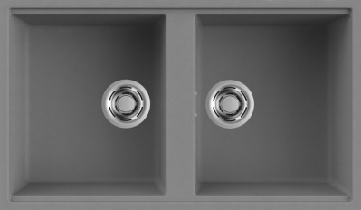 Elleci LMB45073BSO Lavello 2 vasche Sottotop 836 x 488 mm finitura Granitek Metal Titanium 73Best 450 SOTTOTOP