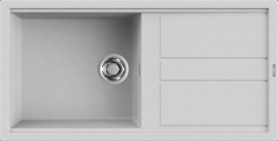 Elleci LMB48079 Lavello 1 vasca con gocciolatoio Reversibile Sopratop 100 x 51 cm finitura Granitek Metal Aluminium 79 Best 480