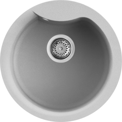 Elleci LMEROU79 Lavello 1 vasca Circolare - Monovasca  Sopratop Diametro 485 mm finitura Granitek Metal Aluminium 79 Ego Round