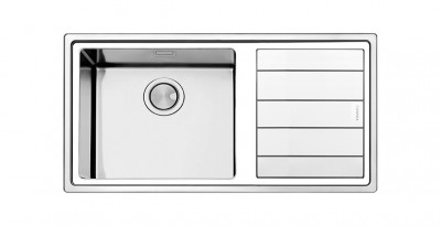 Lavello da Incasso 1 Vasca con Gocciolatoio a Destra 100 x 50 cm  Semifilo Acciaio Inox Linear plus Apell LNP1001IRBC 