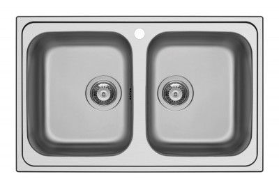 Lavello incasso 2 Vasche Sopratop 79 x 50 cm Acciaio Inox MASTER N200S SCHOCK MASTN200S