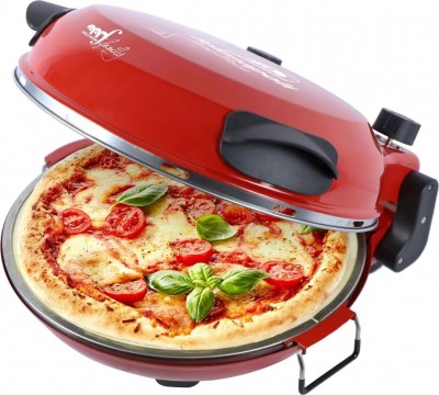 Fornetto Elettrico per Pizza Diametro 33 cm Potenza 1200 Watt fino a 400°C Timer colore Rosso - Melchioni Bella Napoli