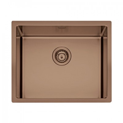 Lavello da Incasso Monovasca Vasca Sottotop 538 x 438 mm Acciaio Inox finitura PVD Rame Metamorfosi Apell MEM50CP