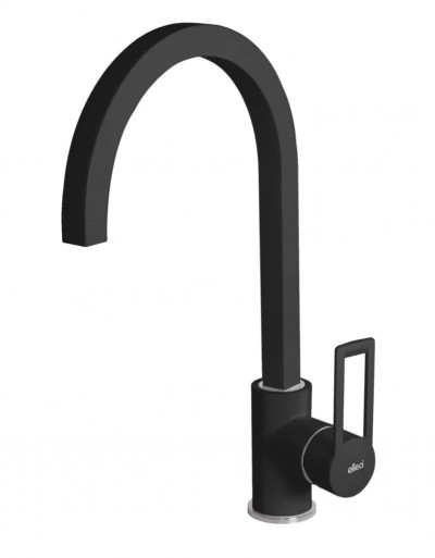 Elleci MGKBRI40 Miscelatore monocomando Cucina con canna girevole Bridge finitura Granitek Matt Nero 40 