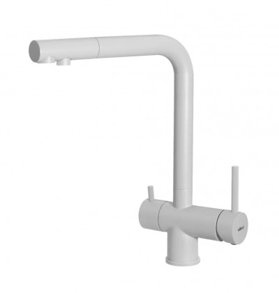 Elleci MGKTOU68 Miscelatore Filtrante monocomando Cucina con canna girevole Tourmaline finitura Granitek Matt Bianco 68 