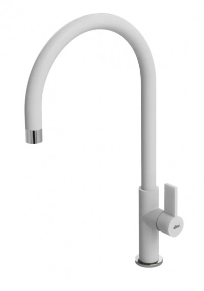 Elleci MGKVTA68 Miscelatore monocomando Cucina con canna girevole Volta finitura Granitek Matt Bianco 68