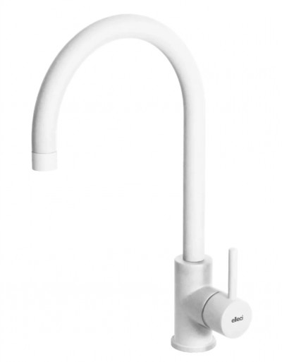 Elleci MKKCLO96 Miscelatore monocomando Cucina con canna girevole Cloud finitura Keratek White Bianco 96