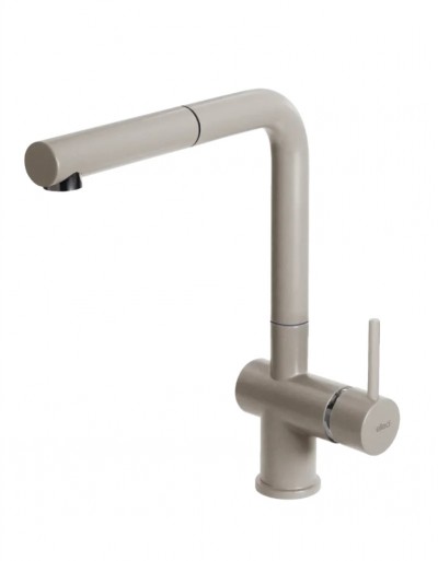 Elleci MKKSTP95 Miscelatore monocomando Cucina con canna girevole e doccetta estraibile Stream Plus finitura Keratek Champagne 95