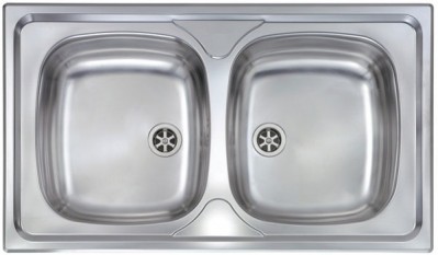 Lavello da Incasso 2 Vasche 86 x 50 cm Sopratop Acciaio Inox satinato CM MONDIAL 011544.X1.01.2016 - 011544 XCSSX