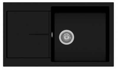 Plados NF8610-N6 Lavello 1 Vasca con Gocciolatoio Reversibile Serie Infinity 86-10 finitura N6 DEEP BLACK