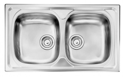 Lavello da Incasso 2 Vasche 79 x 50 cm Sopratop Acciaio Inox satinato CM NIHAL 010842.X1.01.2016 - 010842 XCSSX