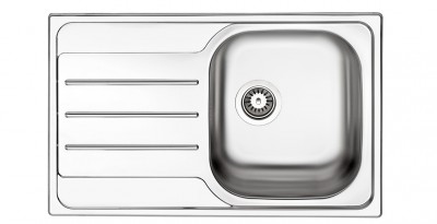 Lavello da Incasso 1 Vasca con Gocciolatoio a Sinistra 79 x 50 cm Acciaio Inox Serie Oceano Apell OH791ILPC