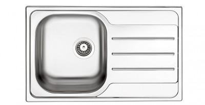 Lavello da Incasso 1 Vasca con Gocciolatoio a Destra 79 x 50 cm Acciaio Inox Serie Oceano Apell OH791IRPC