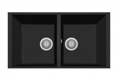 Plados ON7920ST-70 Lavello 2 Vasche Serie One 79-20 ST Sotto-top finitura 70 ULTRAGRANIT BLACK MATT