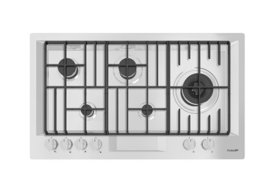 Piano Cottura da Incasso a Gas Semifilo 87cm 5 Fuochi Acciaio inox Satinato Griglie in Ghisa Serie FL Foster 7206 032 - 7206032