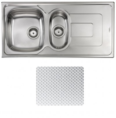 Lavello da Incasso 1 Vasca e Vaschetta con gocciolatoio a Destra 100 x 50 cm Sopratop Acciaio Inox antigraffio CM PIZZICA 011395.S1.01.2018 - 011395 SCSSP