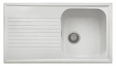 Plados PL0861-98 Lavello 1 Vasca con Gocciolatoio Reversibile Serie Atlantic 86-10 finitura 98 ULTRAGRANIT BIANCO 
