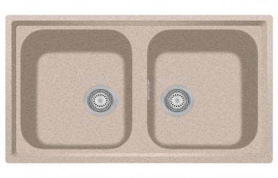 Plados PL0862-94 Lavello 2 vasche Serie Atlantic 86-20 finitura 94 ULTRAGRANIT AVENA