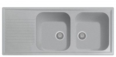PL1162 Lavello 2 vasche + gocciolatoio Plados Serie Atlantic 116-20 code 41 ULTRAMETAL ALLUMINIO