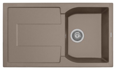 Plados CX0861-72 Lavello 1 vasca con gocciolatoio Reversibile 86 x 50 cm Serie Corax 86-10 finitura 72 MIcroULTRAGRANIT TARTUFO