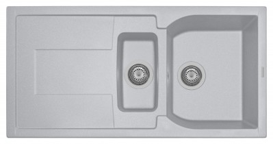 Plados CX0991-41 Lavello 1 vasca e vaschetta con gocciolatoio Reversibile 99 x 50 cm Serie Corax 99-15 finitura 41 ULTRAMETAL ALLUMINIO