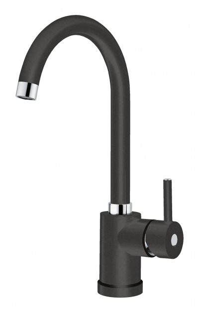 Plados POLITEK10-70  Miscelatore cucina monocomando con canna tubolare a ponte modello POLITEK10 finitura 70 ULTRAGRANIT NERO MATT