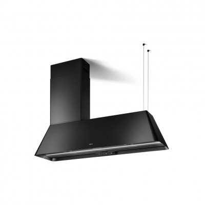Cappa a Isola Sospesa 120 cm con Purificatore D'Aria Nero effetto soft touch Elica IKONA MAXXI PURE BL MAT/F/120 - PRF0171195