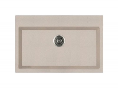 Lavello da Incasso 1 Vasca Monovasca 78 x 51 cm Granito Avena con Fascia Miscelatore Serie Pietra Plus Apell PTPL780GO 