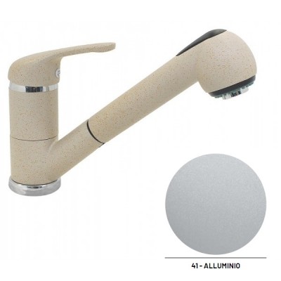 Plados QUARMIXEXT-41 Miscelatore cucina monocomando con doccetta estraibile a doppio getto Quarmixext Alluminio 41 ULTRAMETAL