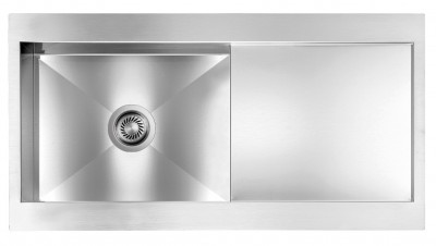 Lavello da Incasso 1 Vasca con Gocciolatoio Reversibile 100 x 52 cm Slim Acciaio Inox Satinato 2 Fori REVERS CM 012986.X2.01.2033 - 012986RCSSP