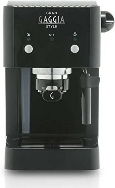 Macchina Caffè Cialde e Caffè Macinato in Polvere Espresso Manuale con Erogatore di Vapore Colore Nero Gaggia Gran Gaggia Style RI8423/12