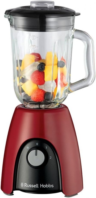 Russell Hobbs 27120-56 Frullatore con Bicchiere 1.5 L 650 Watt 2 Velocità colore Rosso e Nero