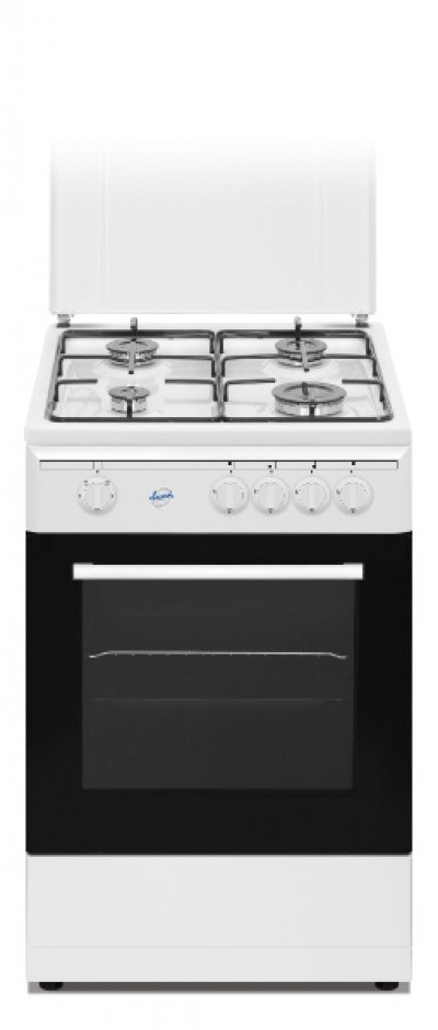 DUCATI SD554WG Cucina Libera installazione 50 x 50 cm 4 Fuochi Gas Forno a Gas Griglie Smaltate Bianca 