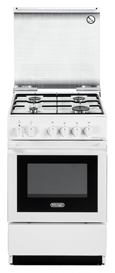 Cucina a Gas 4 Fuochi a Gas Forno Elettico Dimensioni 50 x 50 cm Colore Bianco Smart De Longhi SESW 554 NED