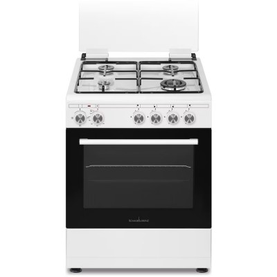 Schaub Lorenz SS461GEW Cucina Libera installazione 60 x 60 cm con Coperchio 4 Fuochi Gas Griglie Smaltate Forno a Gas colore Bianco