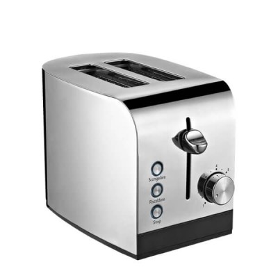 R.g.v. Toast Express 2 Tostapane con pinze 2 Fette 850 W 7 livelli di cottura con Funzione riscaldamento e scongelamento Vassoio raccobriciole Acciaio 