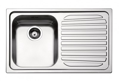 Lavello da Incasso 1 Vasca con Gocciolatoio a Destra 79 x 50 cm Acciaio Inox Serie Venezia Apell VE791IRBC