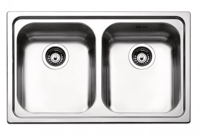 Lavello da Incasso 2 Vasche 79 x 50 cm Acciaio Inox Serie Venezia Apell VE792IBC