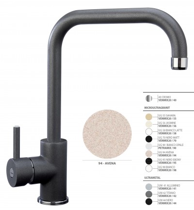 Plados VENMIX20-94 Miscelatore cucina monocomando con canna tubolare finitura 94 ULTRAGRANIT AVENA