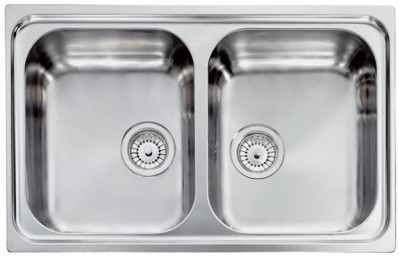 Lavello da Incasso 2 Vasche 79 x 50 cm Sopratop Acciaio Inox satinato CM ZENITH 011242.X1.01.2016 - 011242 XCSSX