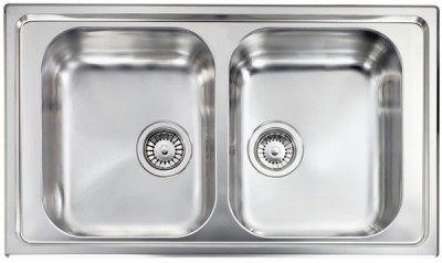 Lavello da Incasso 2 Vasche 86 x 50 cm Sopratop Acciaio Inox satinato CM ZENITH 011244.X1.01.2016 - 011244 XCSSX