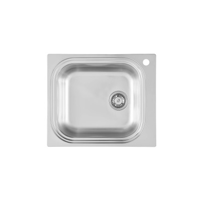 Foster 1511 002 Lavello da Incasso Sopratop 1 Vasca 59 x 50 versione piletta a sinistra Serie Big Bowl Acciaio Inox Spazzolato