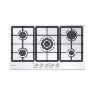 Candy Moderna CHG93WX/1  Piano Cottura da Incasso a Gas 86 cm  5 Fuochi Acciaio Inox Griglie in ghisa - 33803420